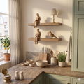 Solid Pine Wood Floating Shelf, Rustic Farmhouse Wall Decor, Non-Toxic Finish